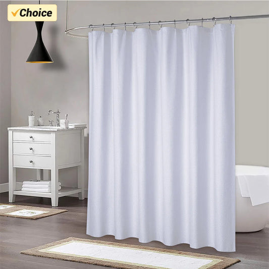 Shower Curtain Soft Microfiber Fabric Shower Curtain or Liner for Bathroom, Bathtub Embossed Pattern Water Repellent 72x72Inches