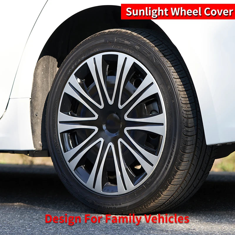 4PCS Hubcaps 17 Inch Full Coverage Sunlight Style Wheel Cover Cap Design for Most Car Iron Automobile Full Rim Cover Accessories