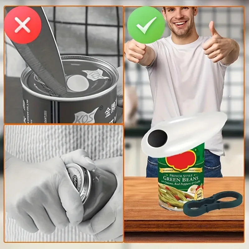One-Touch  Can Opener - Safe, Smooth, And Effortless - Perfect For All Sizes Of Cans - Best Kitchen Gadget For Easy Cooking