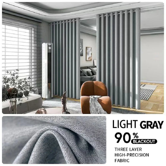 2PCS Room Divider BlackOut Curtain for Living Room, Noise Reduction Curtain with Anti-Rust Grommet Top Blackout Curtain