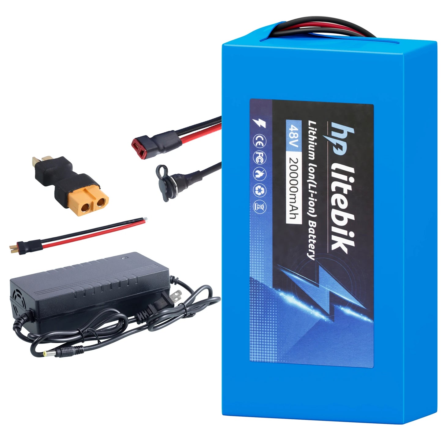 36v 48V Battery, 10Ah/ 14AH/ 16AH/ 20AH Ebike Battery for 200-1200W Electric Bike Bicycle, Scooter and Other Motor