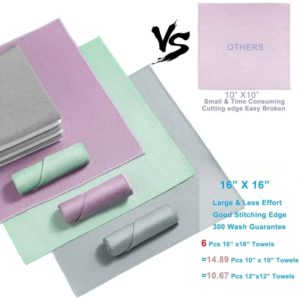 Fish Scale Streak Free Magic Glass Window Car Mirror Microfiber Cleaning Cloth Cleaner Cloths,Lint Free Stainless Steel