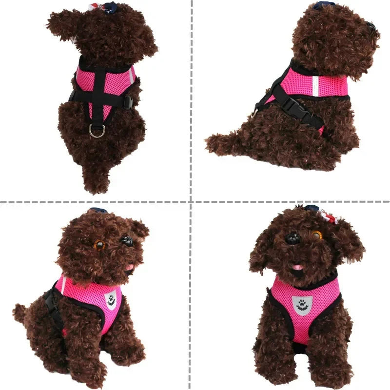 Cat Dog Adjustable Harness Vest Walking Lead Leash For Puppy Dogs Collar Polyester Harness For Small Medium Dog Cat Accessories