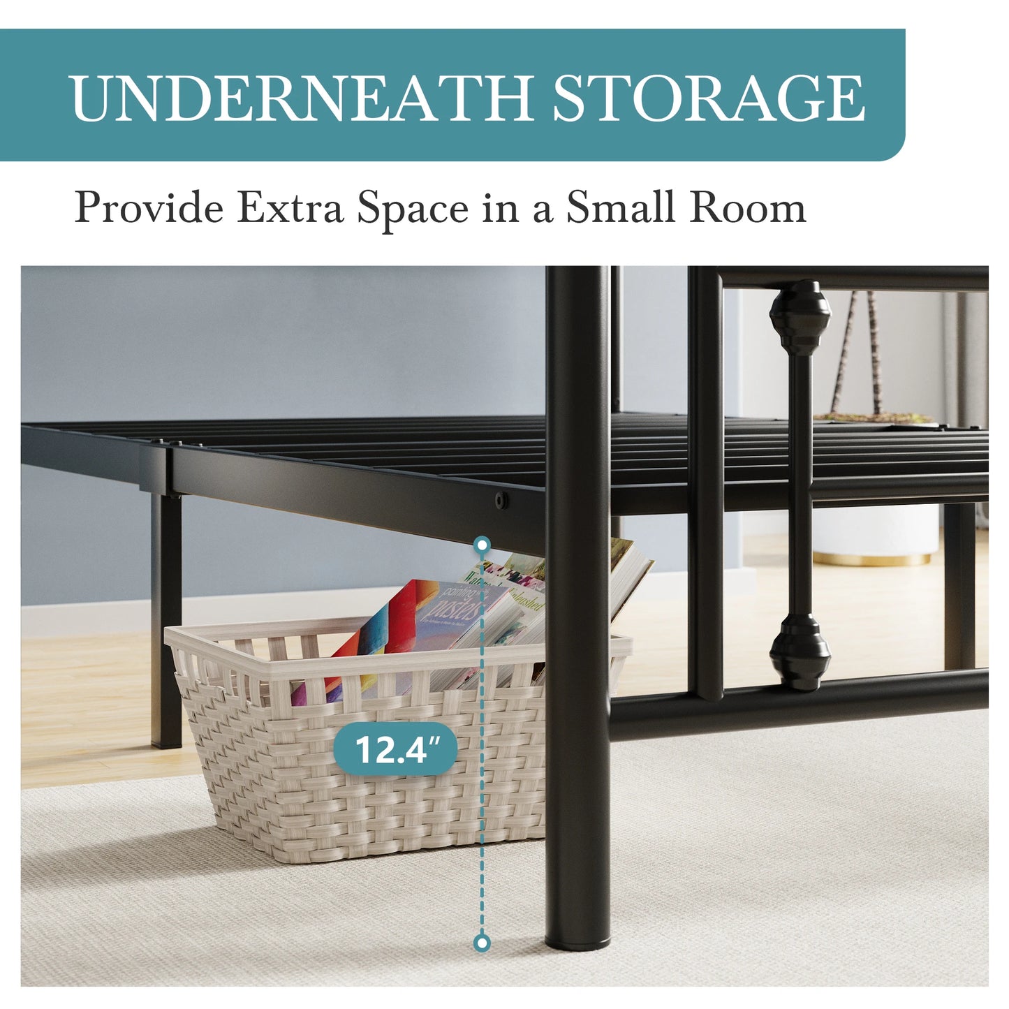 Vintage Victorian Style Wrought Iron Headboard and Footboard