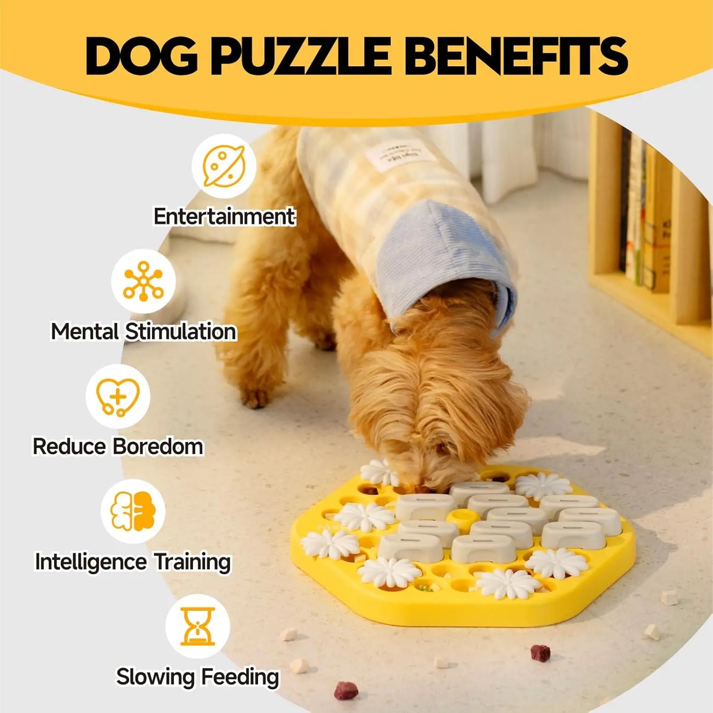MEWOOFUN Dog Puzzle Toys Slow Feeder Toy Interactive Puzzle Game Dog Toys for dogs Cat Puzzle Toys Level 3