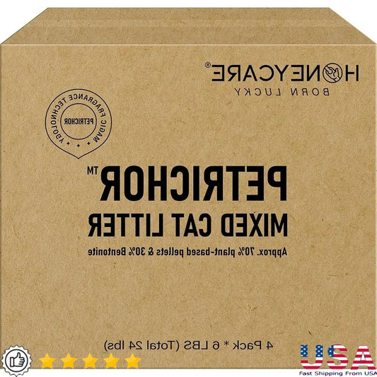 Petrichor Cat Litter Tofu Pellets Quick Clumping Low Dust Odor Control Natural Plant-Based Eco-Friendly 24lbs Vacuum-Sealed
