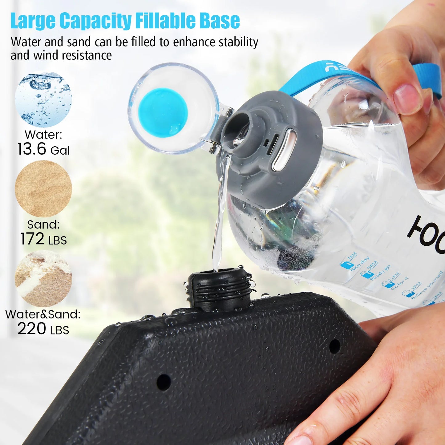 Patio 4pcs 13L Cantilever Offset Umbrella Base Heavy Duty Outdoor Square Black