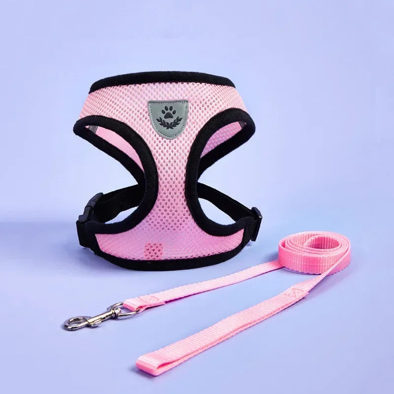 Cat Dog Adjustable Harness Vest Walking Lead Leash For Puppy Dogs Collar Polyester Harness For Small Medium Dog Cat Accessories