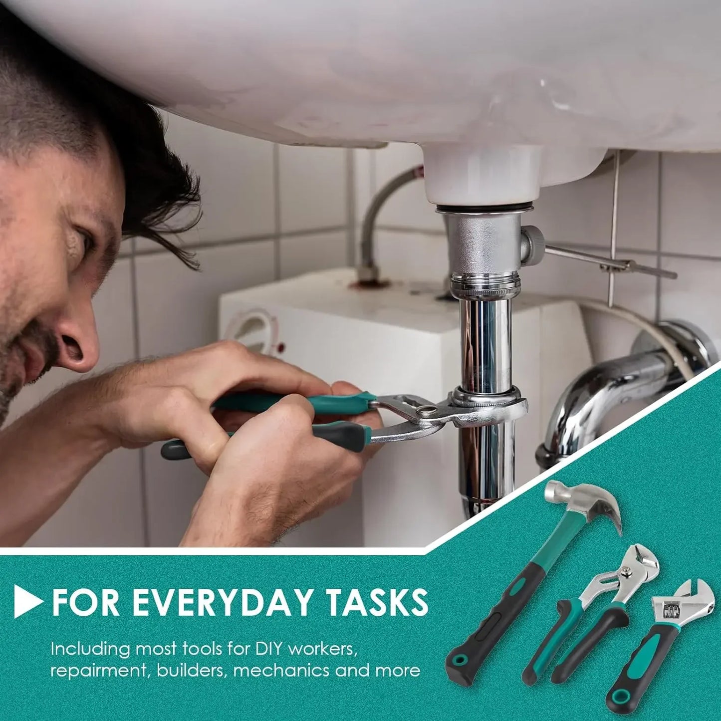 Home Repair Tool Kit - 198 Piece General Home/Auto Repair Tool Set, General Mechanic Tool Set, General Household Tool Kit, Perfe