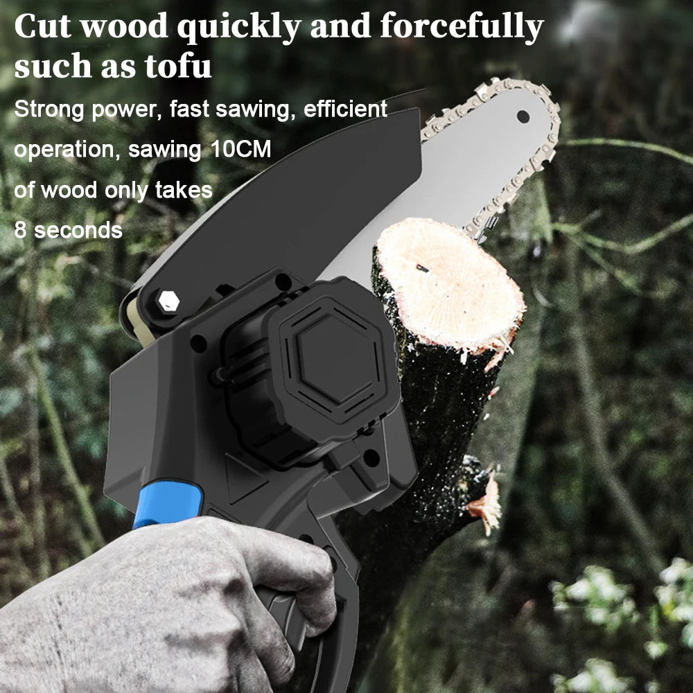 8 Inch Brushless Chainsaw Cordless Electric Handheld Portable Wood Logging Chainsaw Garden Pruning Wood Power Garden Tool