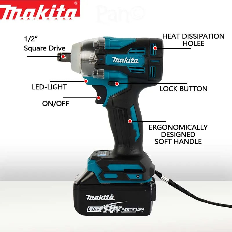 2024 New Makita TW004 Rechargable Drill Driver With battery Screwdriver Machine Brushless Electric Screwdriver Li-ion XGT