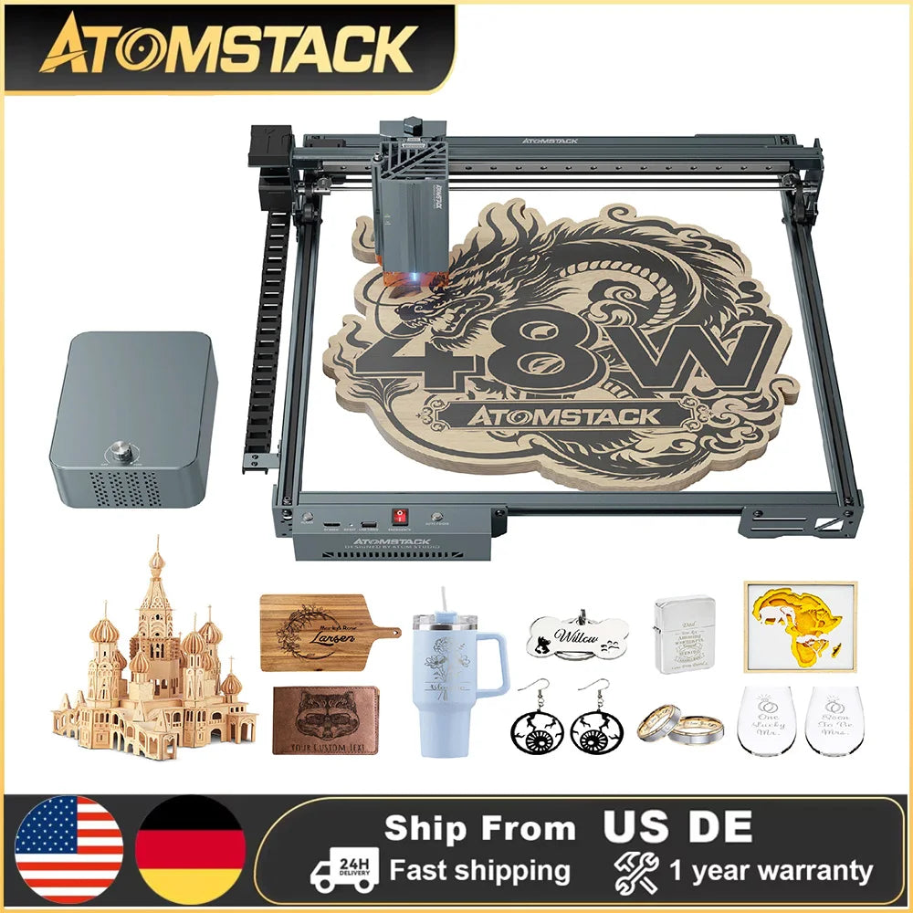 Atomstack A20 Pro V2 Laser Engraver 20W Quad Laser Cutter For Metal Acrylic Wood Glass Engraving Area 400x365mm