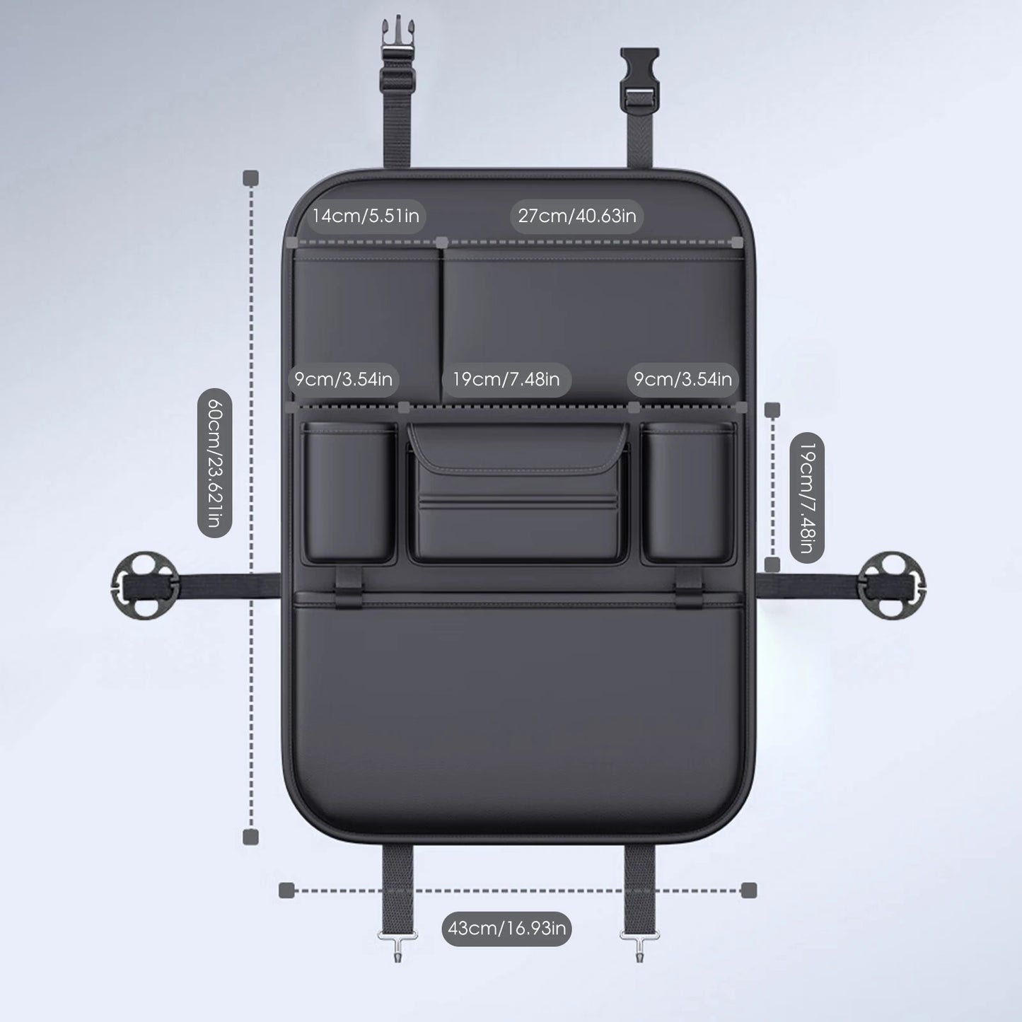 1Pcs/lot Black Portable Car Seat Back Storage Bag Easy to Install Automobiles Interior Accessories Suitable for Kids and Travel