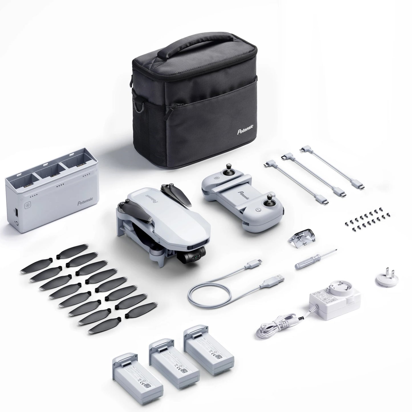 Used Potensic ATOM 3-Axis Gimbal GPS Drone Fly More Combo 4K/30FPS QuickShots