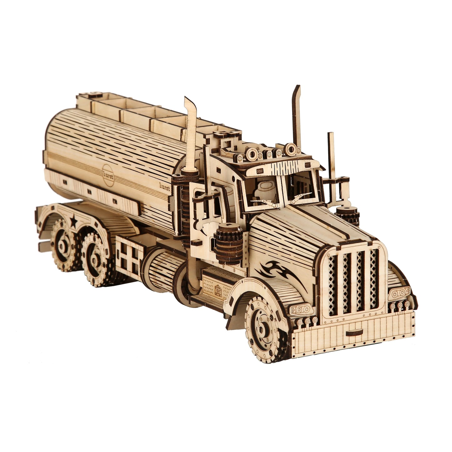 oil tank truck Model DIY 3D Wooden Puzzle Building Block Kits Assembly Toy Birthday Gift For Kids Adult Home Decor