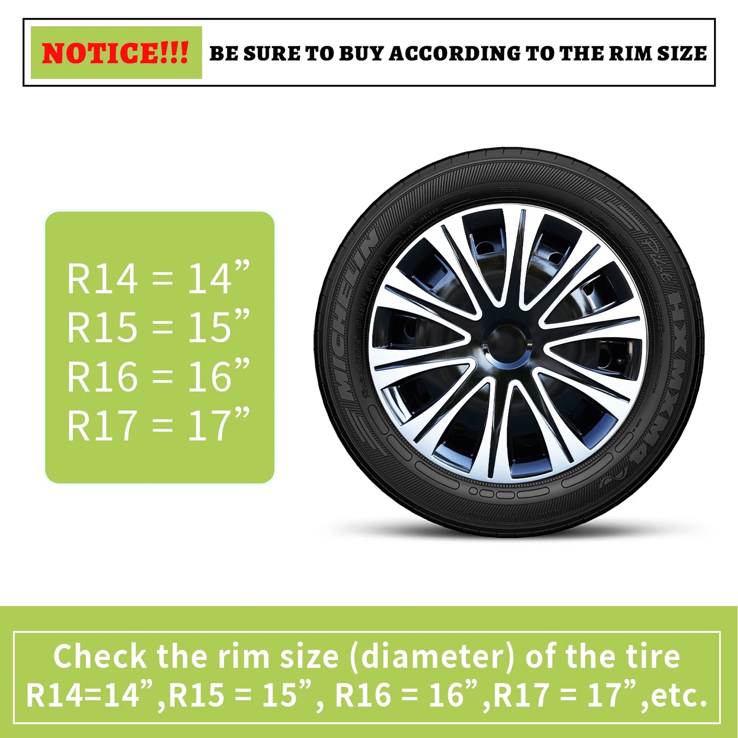 17 Inch Sunlight Style Wheel Covers Plastic Hubcaps For Automobile Vehicle Full Coverage 4PCS/Set Wheel Cap Accessories