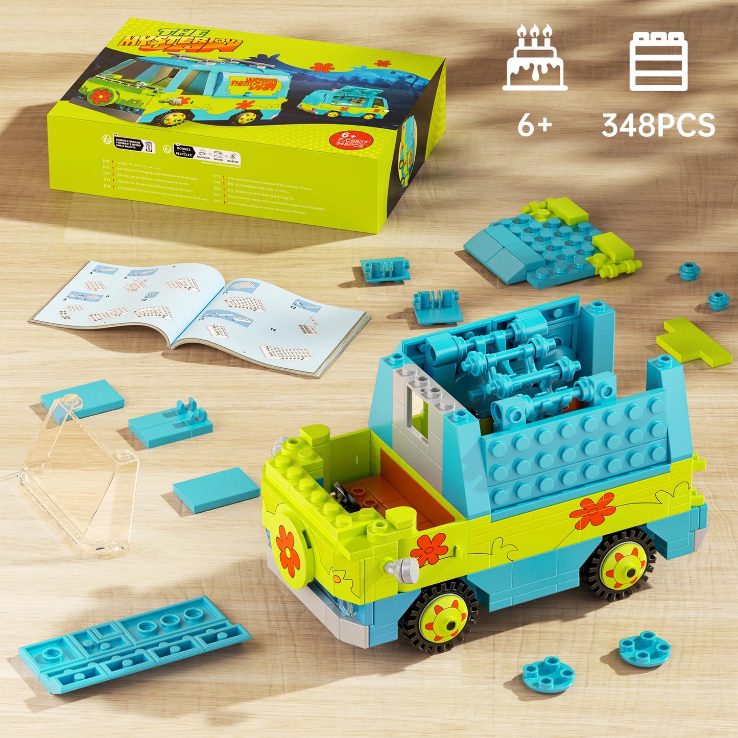 320 Pcs Mystery Machine Scooby Doo Van Building Block Kit For Kids Lego Compatible ABS Plastic