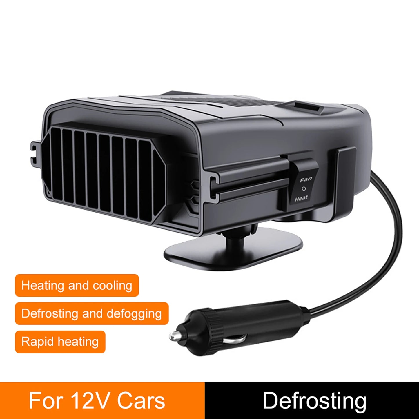 12V Electric Cooling Heating Fan Demister Defroster 150W Car Electric Heater Portable Heating Cooler Fan Automobile Accessories