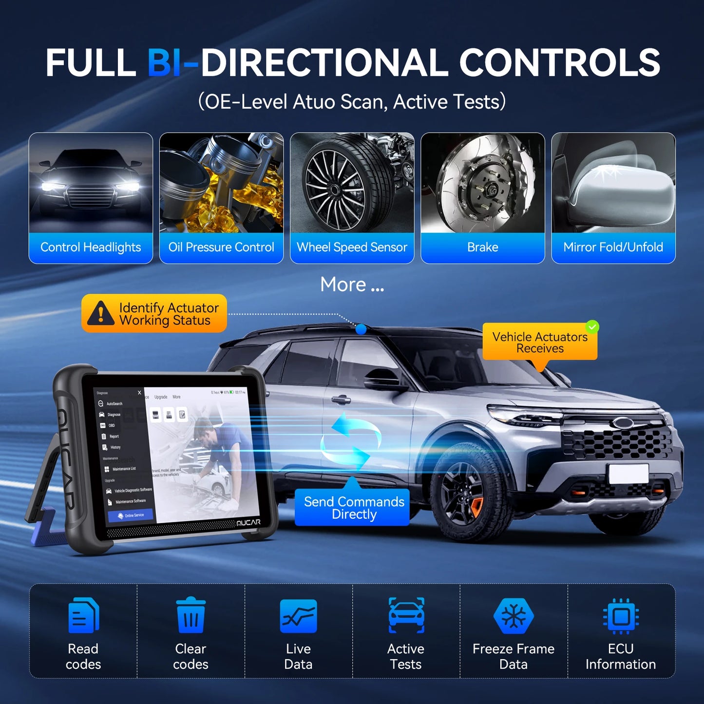 Lifetime Free Update MUCAR 892BT OBD2 Scanner CANFD&DOIP Bi-directional Diagnostic Tool Full System 34 Reset ECU Coding