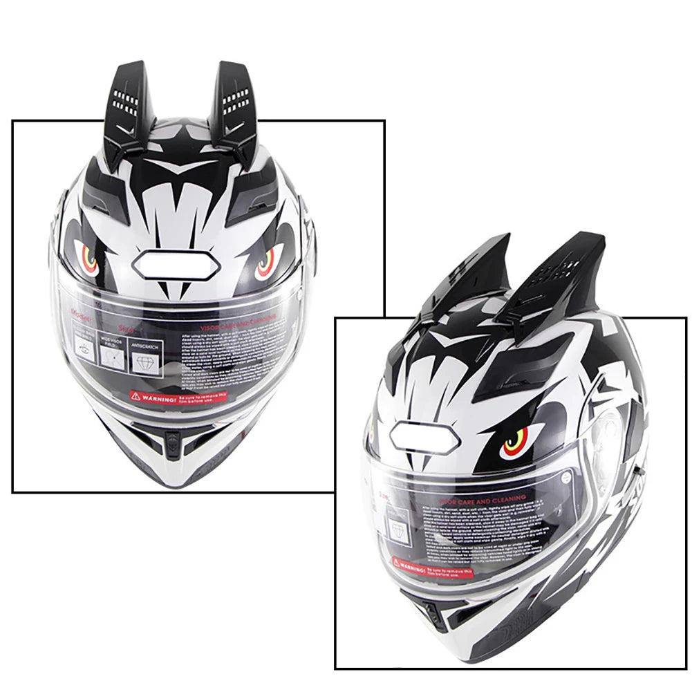 1 Pair Punk Style Decorative Stylish Horns Decorative Accessories for Racing Motorcycle Helmets