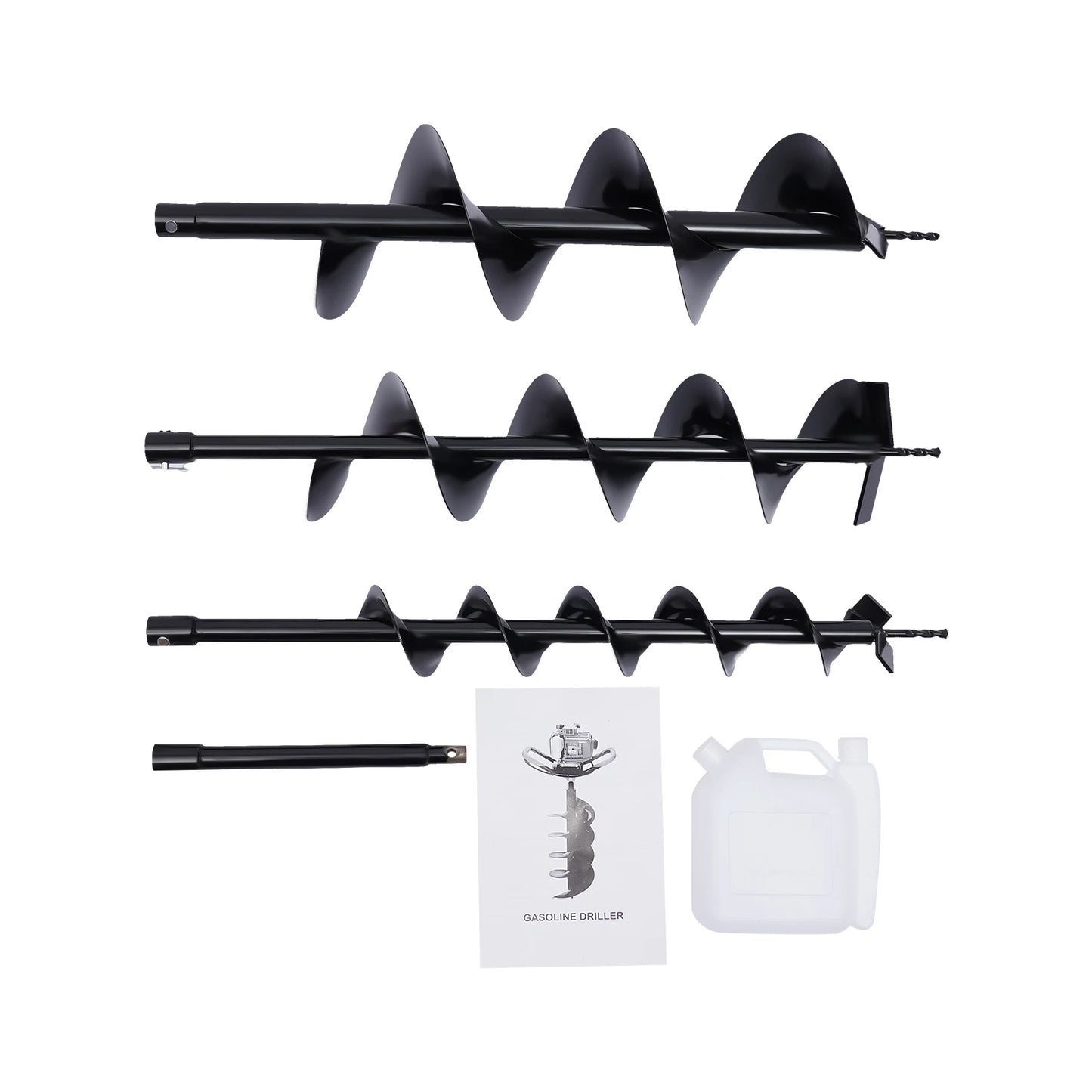 3pcs Spiral Drill Bits 4in/6in/8in Width For Garden Fence Planter and Post Hole Excavator Digger Ground Drilling Tool Borer