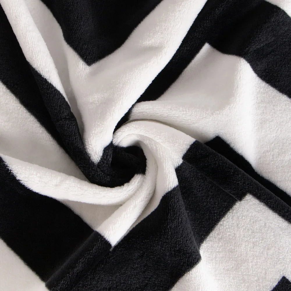 Ntbay Soft and Cozy Flannel Throw Blanket, Warm and Lightweight Bed Blanket with Black and White Pattern