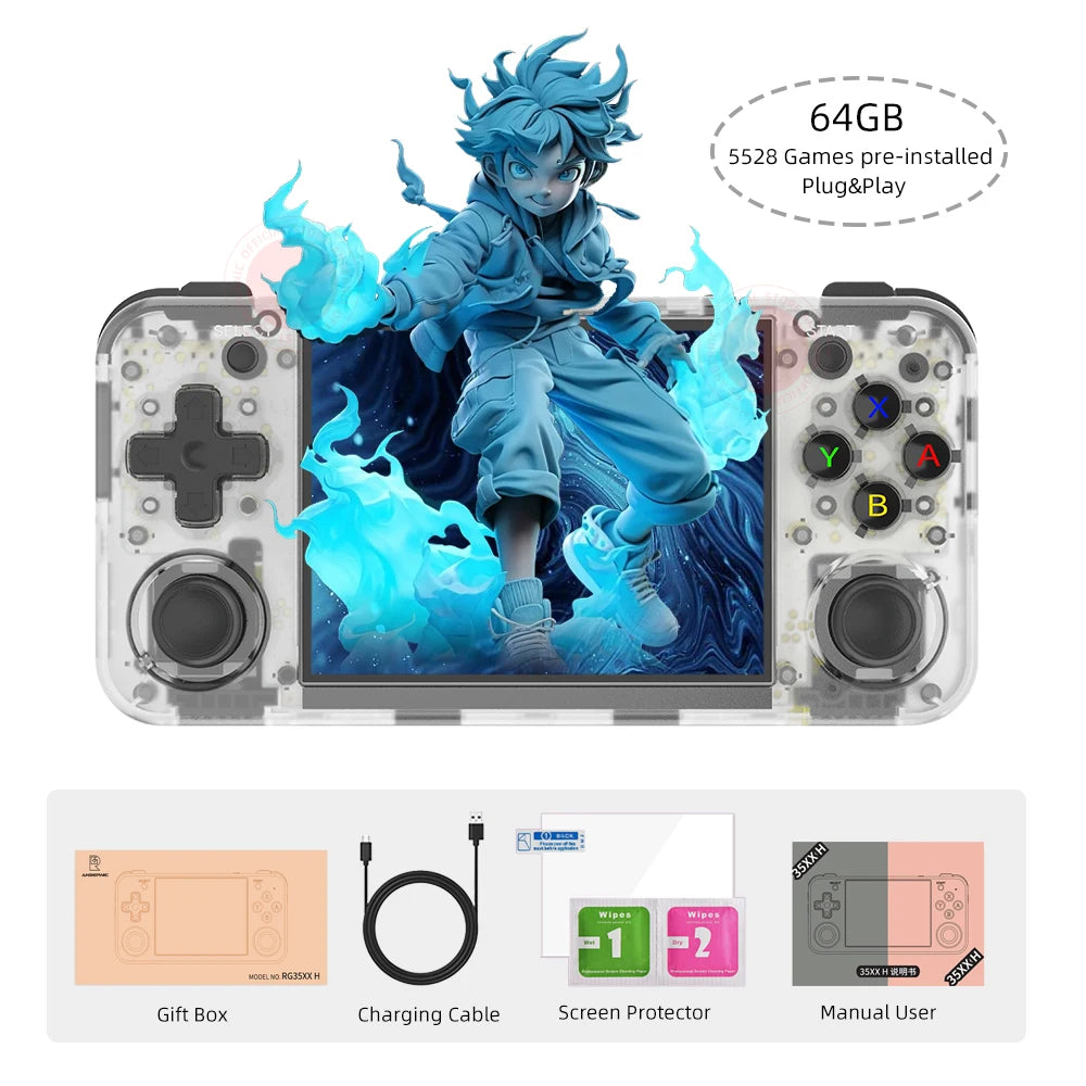 ANBERNIC RG35XX H Hand-held Consoles For Playing Video Games 3.5-inch IPS 640*480 Screen Retro Game Player 3300 mAh Battery