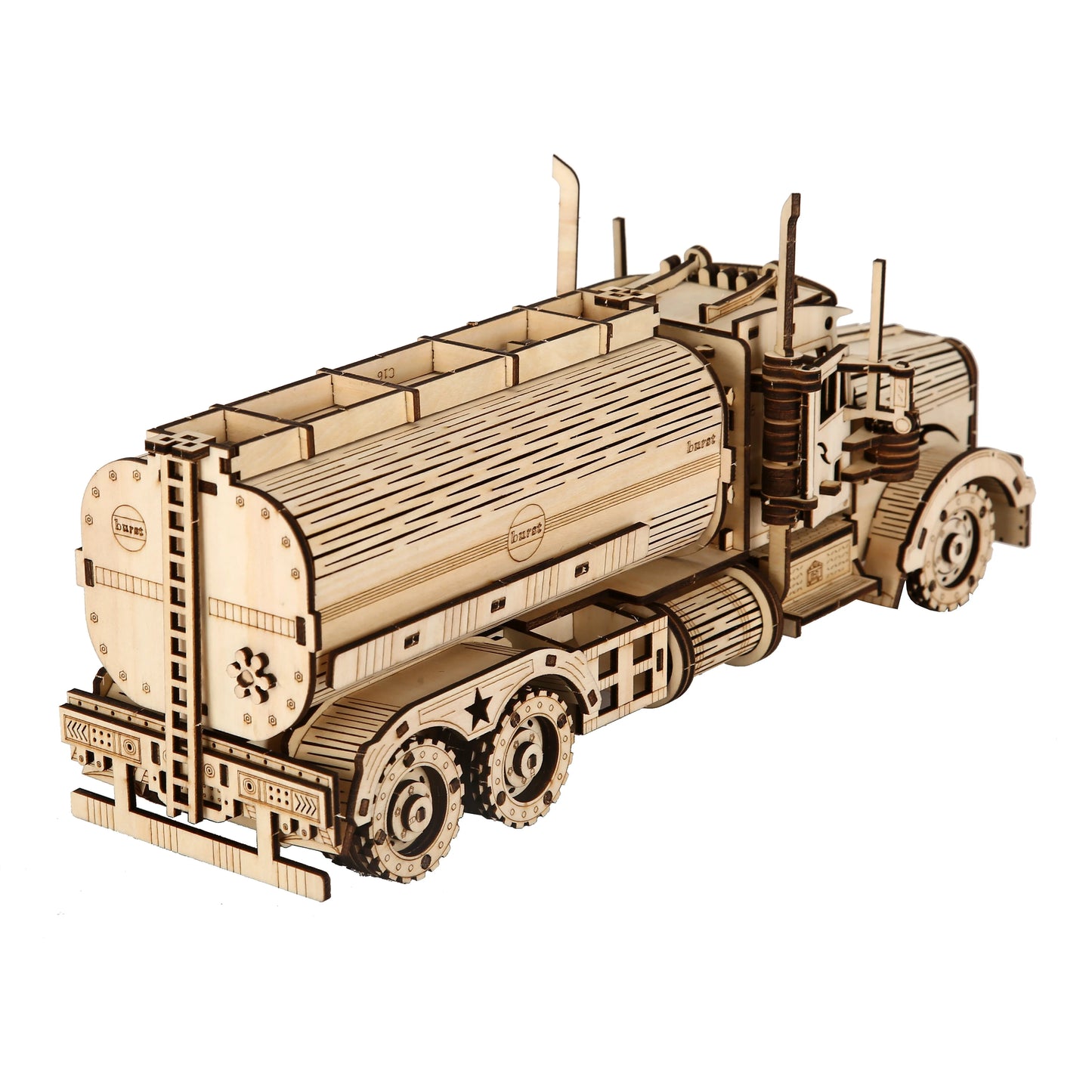 oil tank truck Model DIY 3D Wooden Puzzle Building Block Kits Assembly Toy Birthday Gift For Kids Adult Home Decor