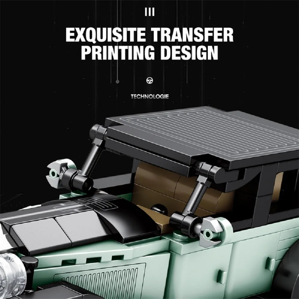 8 Litre Classic Antique Model Car Building Blocks, 249 PCS Luxury Racing Car Model Construction Vehicle Toy Gift for Kid Adult