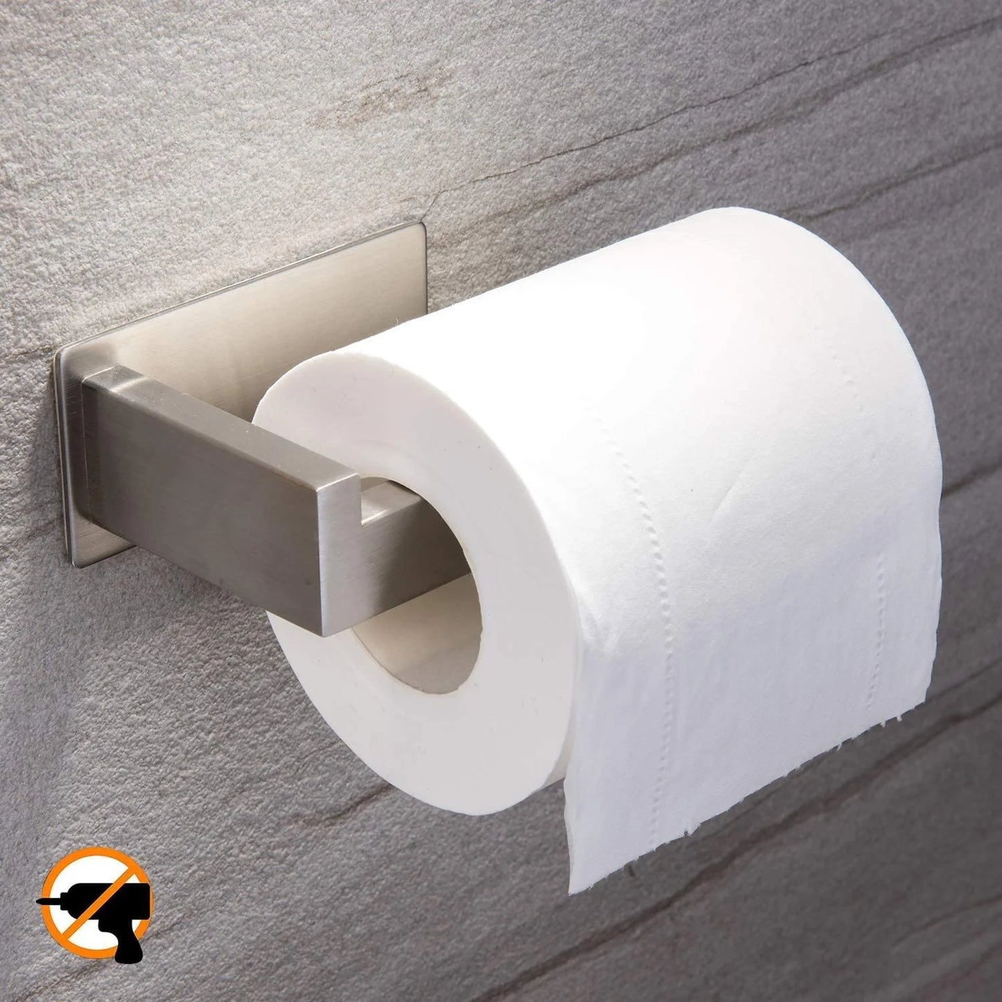 Stainless Steel Toilet Paper Holder - Easy Install, Self-Adhesive, Space-Saving Bathroom Accessory