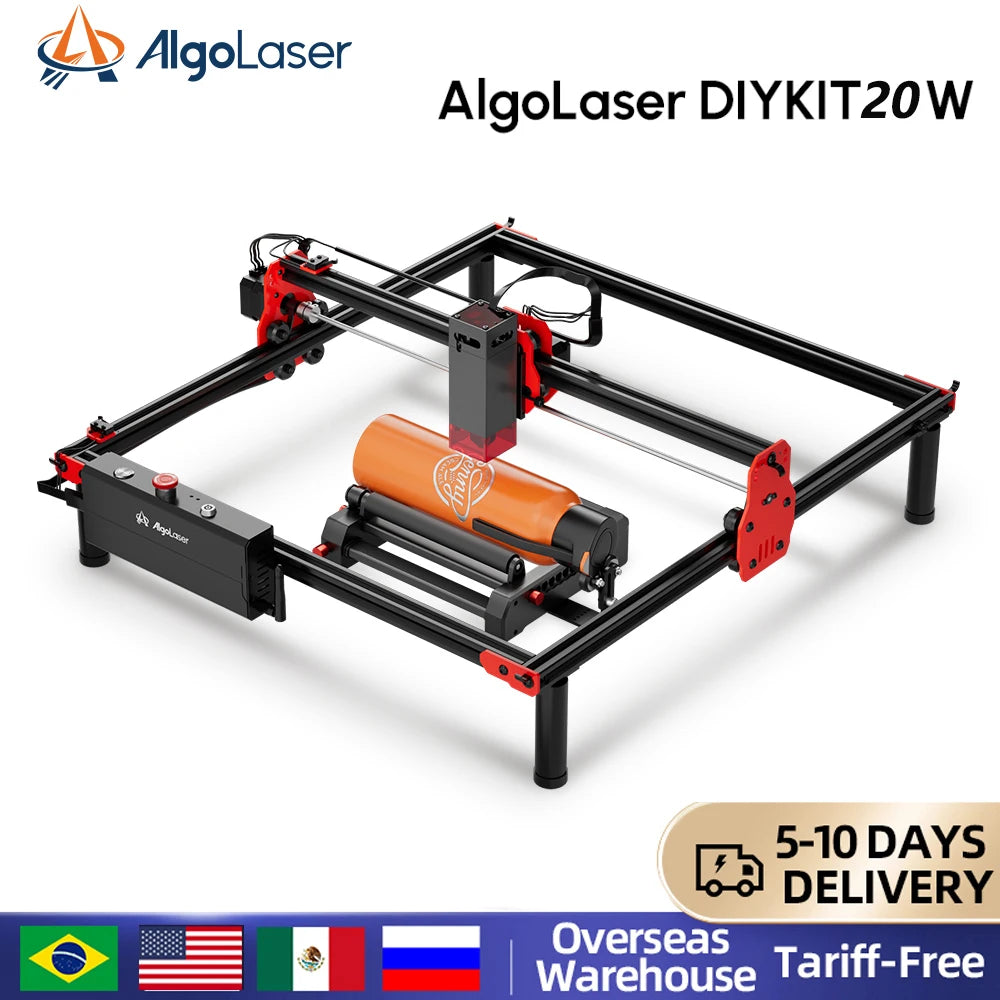 AlgoLaser DIY KIT with Rotary Roller Kit for Glass Tumbler Cup Suitable for New Beginners App Offline Control DIY Engraver Tools