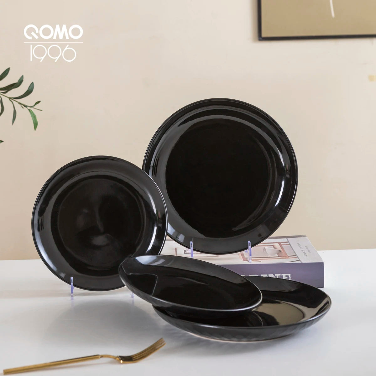 16 Piece Ceramic Dinner Tableware Set,Service for 4,Simple Style