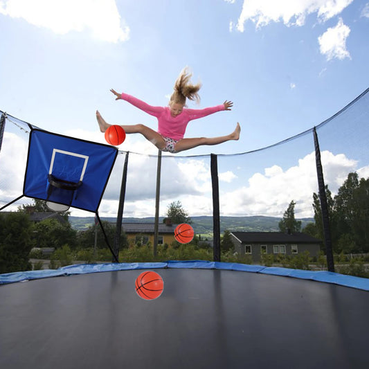 1 Set Trampoline Basketball Hoop with 3 Mini Balls And Pump Weatherproof Easy to Assemble Kids Entertainment Sport Trampoline Ac