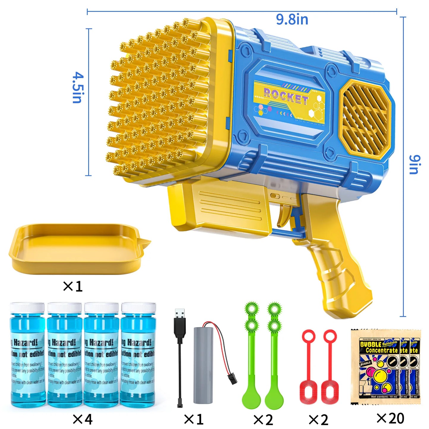 86 Holes Rocket Bubble Gun Toys Kids Electric Launcher Handheld Portable Toys  Automatic Bubble Gun Outdoor Toys Children Gifts