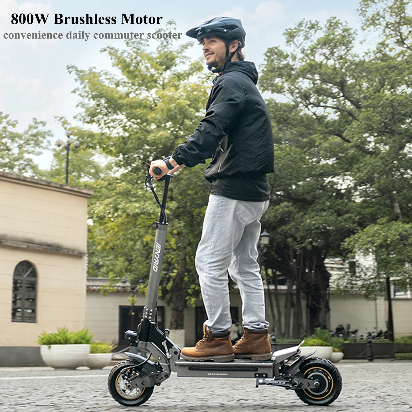 Electric Scooter for Adults 800w e Scooter Foldable Kick Scooter 10" Pneumatic Tire Off Road eScooter with Long Range