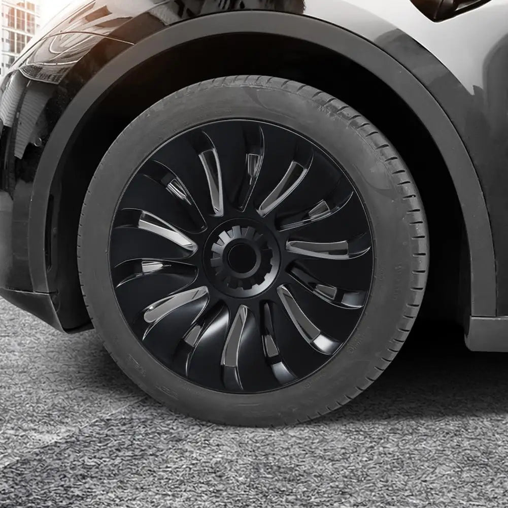 4PCS HubCap Performance Replacement for Tesla Model 3 Wheel Cover 19Inch Automobile Hub Cap Full Rim Cover Accessories