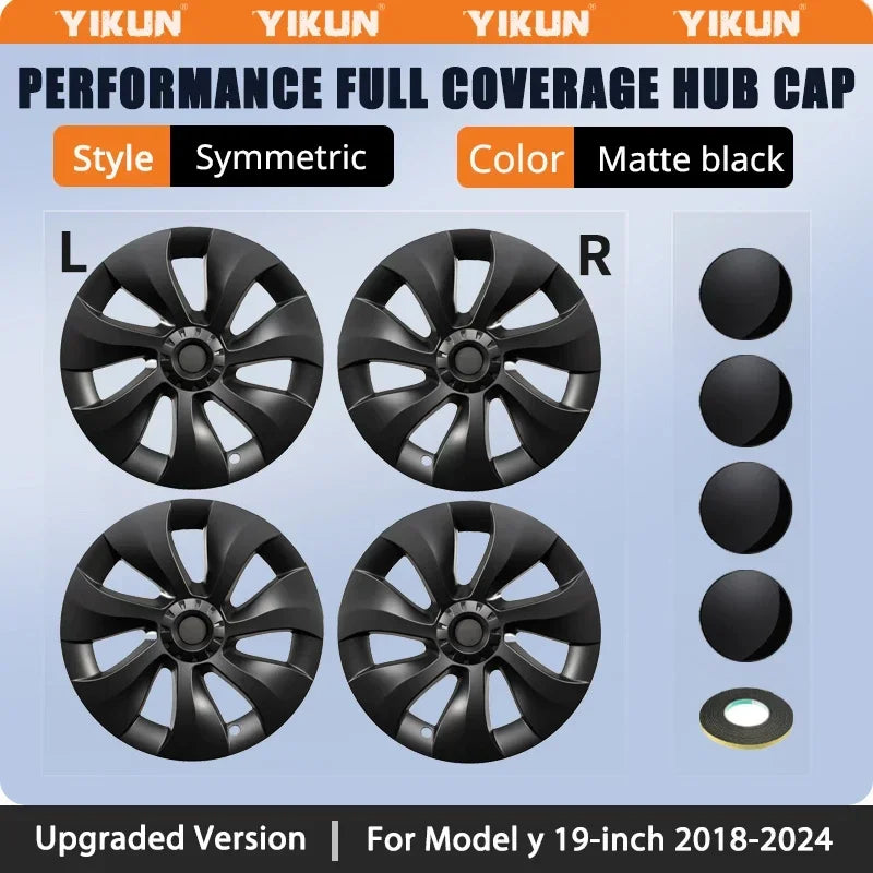 4PCS Wheel Cover for Tesla Model Y 19 Inch Hubcap Performance Replacement Wheel Cap Automobile Full Cover Accessories 2018-2024
