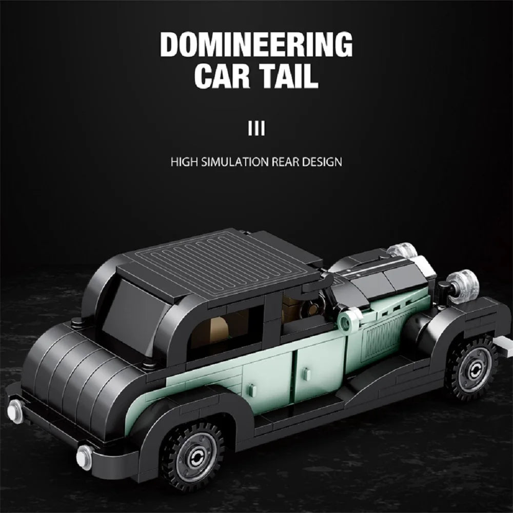 8 Litre Classic Antique Model Car Building Blocks, 249 PCS Luxury Racing Car Model Construction Vehicle Toy Gift for Kid Adult