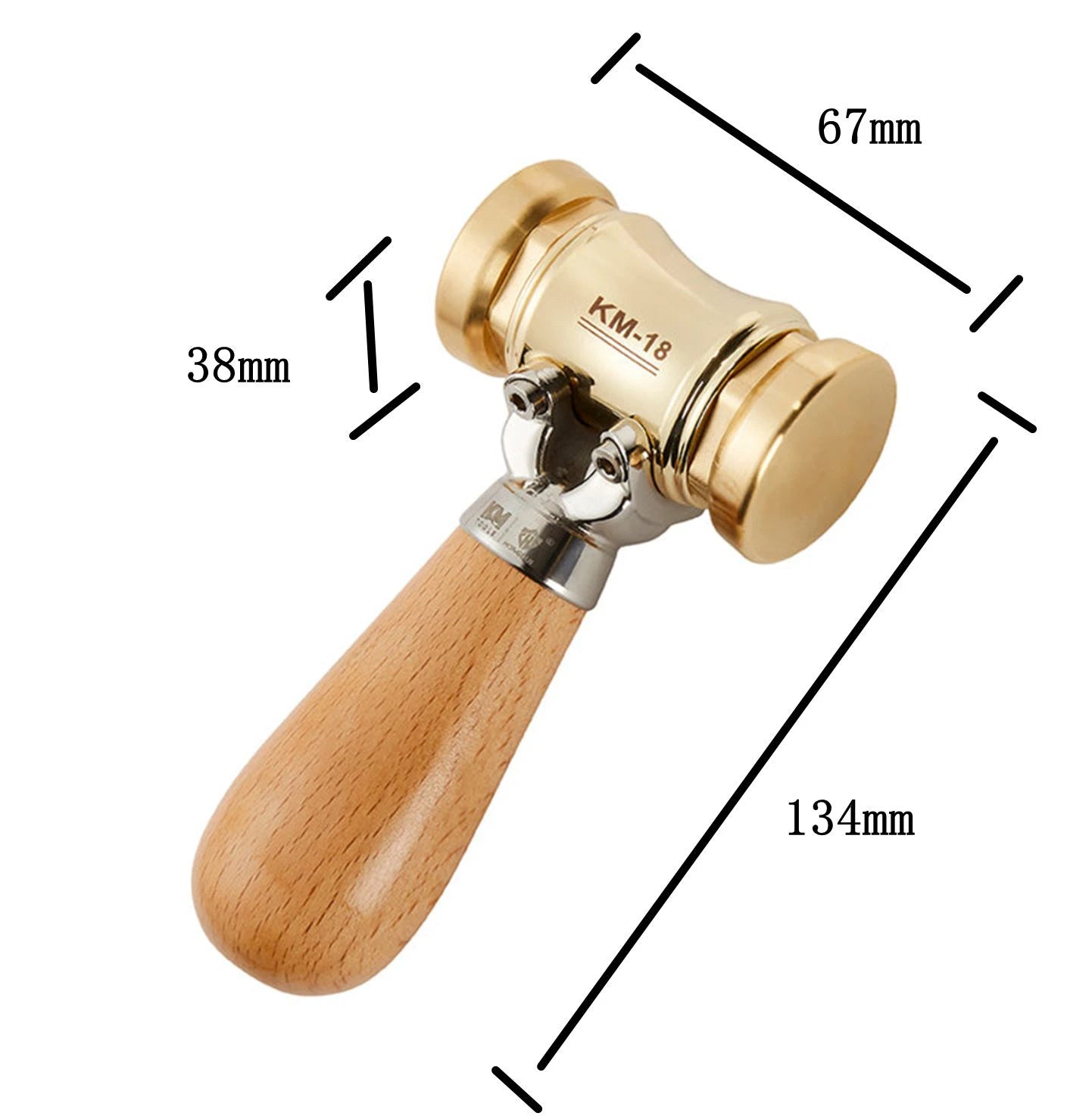 HONGDUI KM-18 Woodworking Brass Chisel Mallet Punch Hammer With Interchangeable Heads DIY Crafts Art Metal Forming Tool