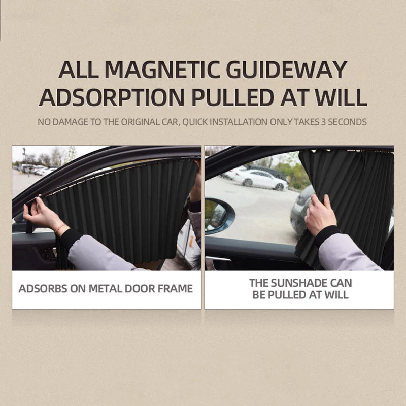 4PCS Magnetic Car Front Rear Side Window Shades Curtains Sun Protection Privacy Window Shield Automobile Interior Accessories