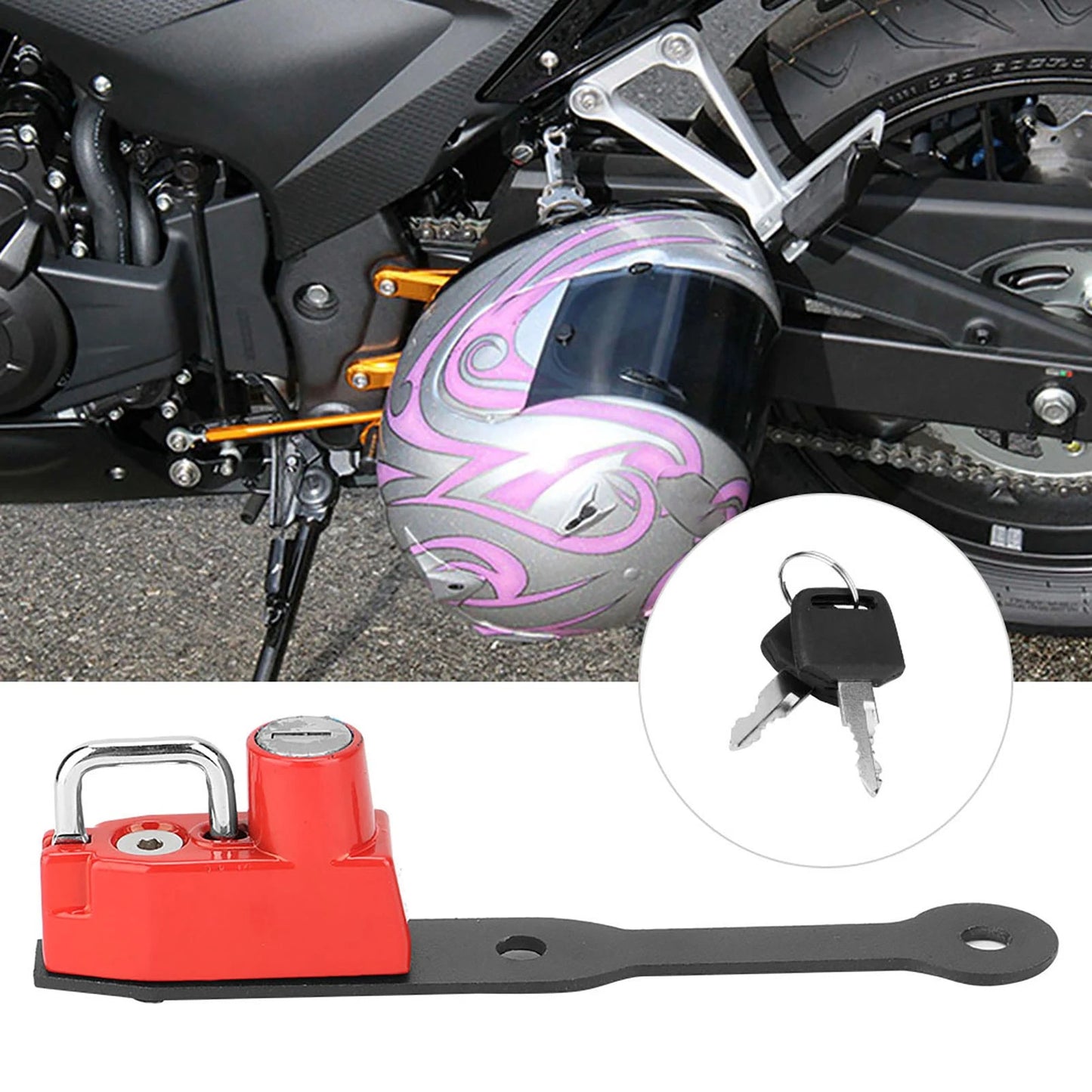 Helmet Lock Helmet Lock for CBR400R Motorcycle Anti Theft Helmet Lock Left Side Fits for CBR400R CBR500R CB500F Aluminium Alloy