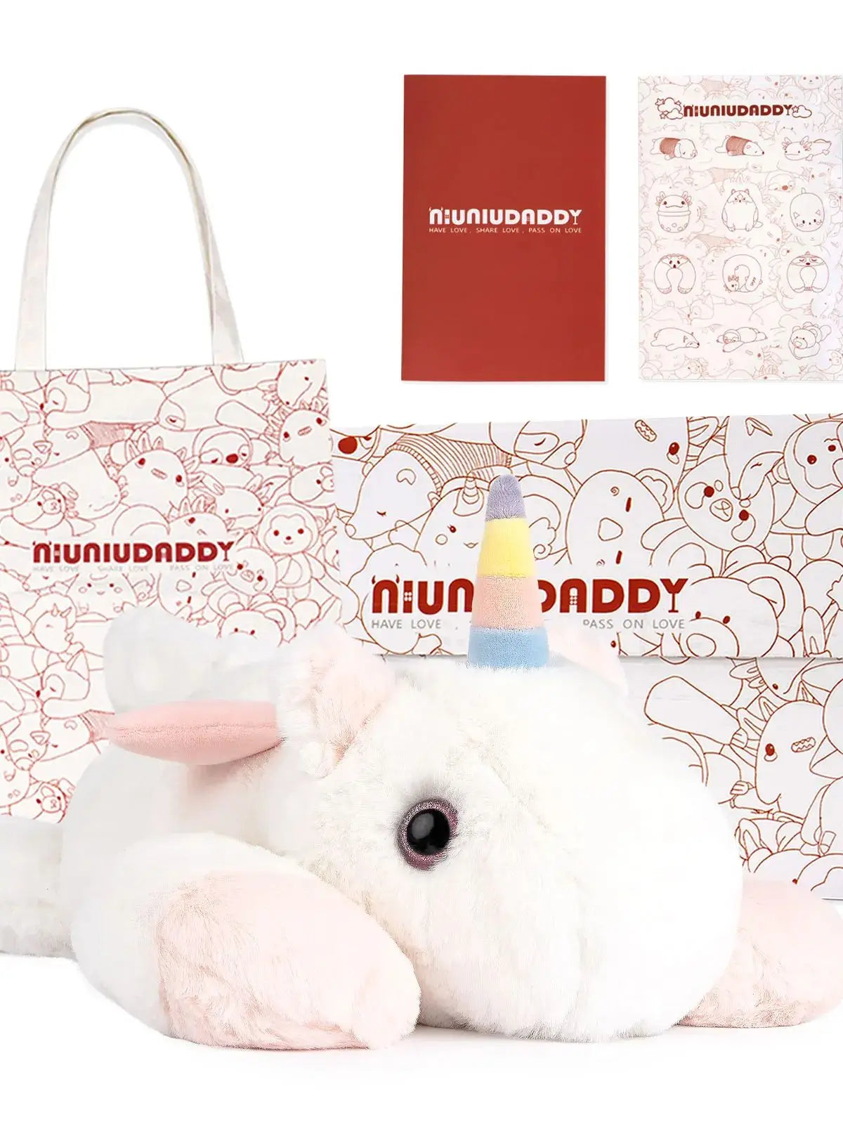 Niuniu Daddy 20" Weighted Stuffed Animals for Adults Kids Large Plush Toy Gifts with Soft Fur & Body Include Bag Stickers Card