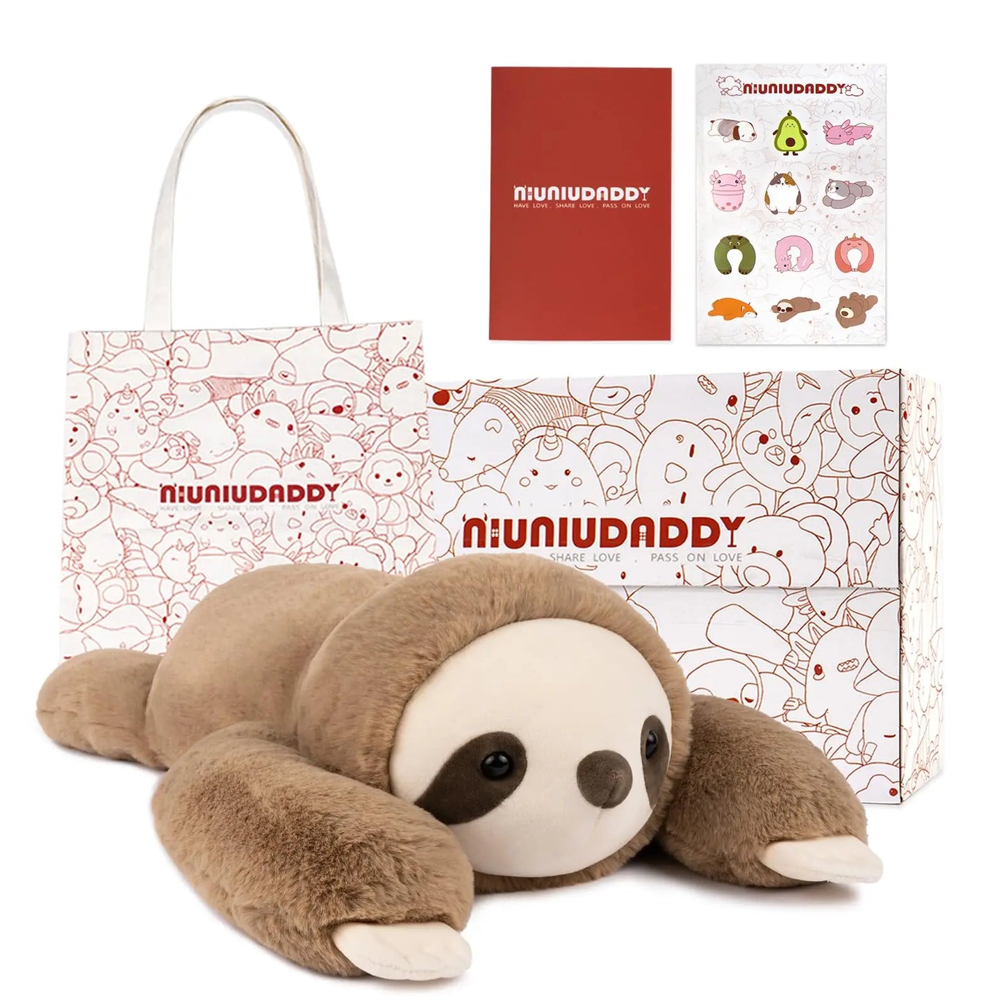 Niuniu Daddy 20" Weighted Stuffed Animals for Adults Kids Large Plush Toy Gifts with Soft Fur & Body Include Bag Stickers Card