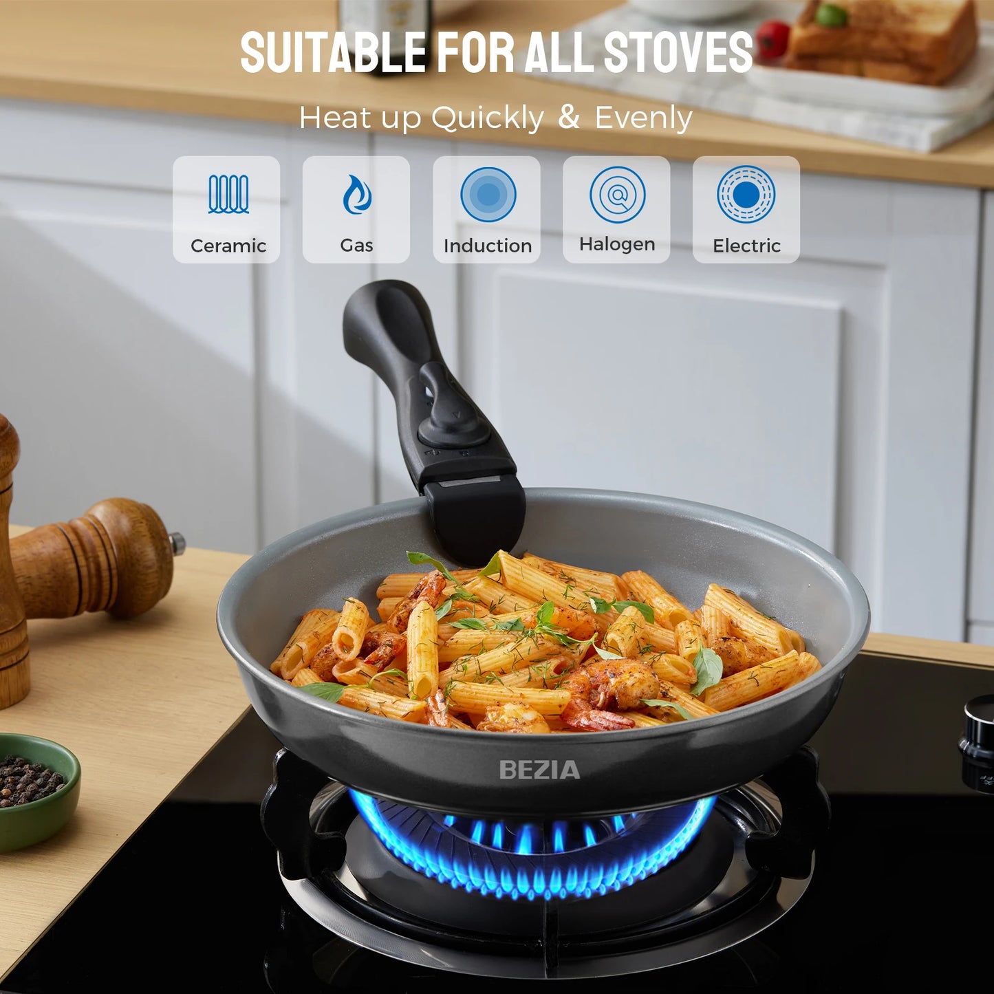 Induction Cookware with Healthy Ceramic Coating Nonstick Set