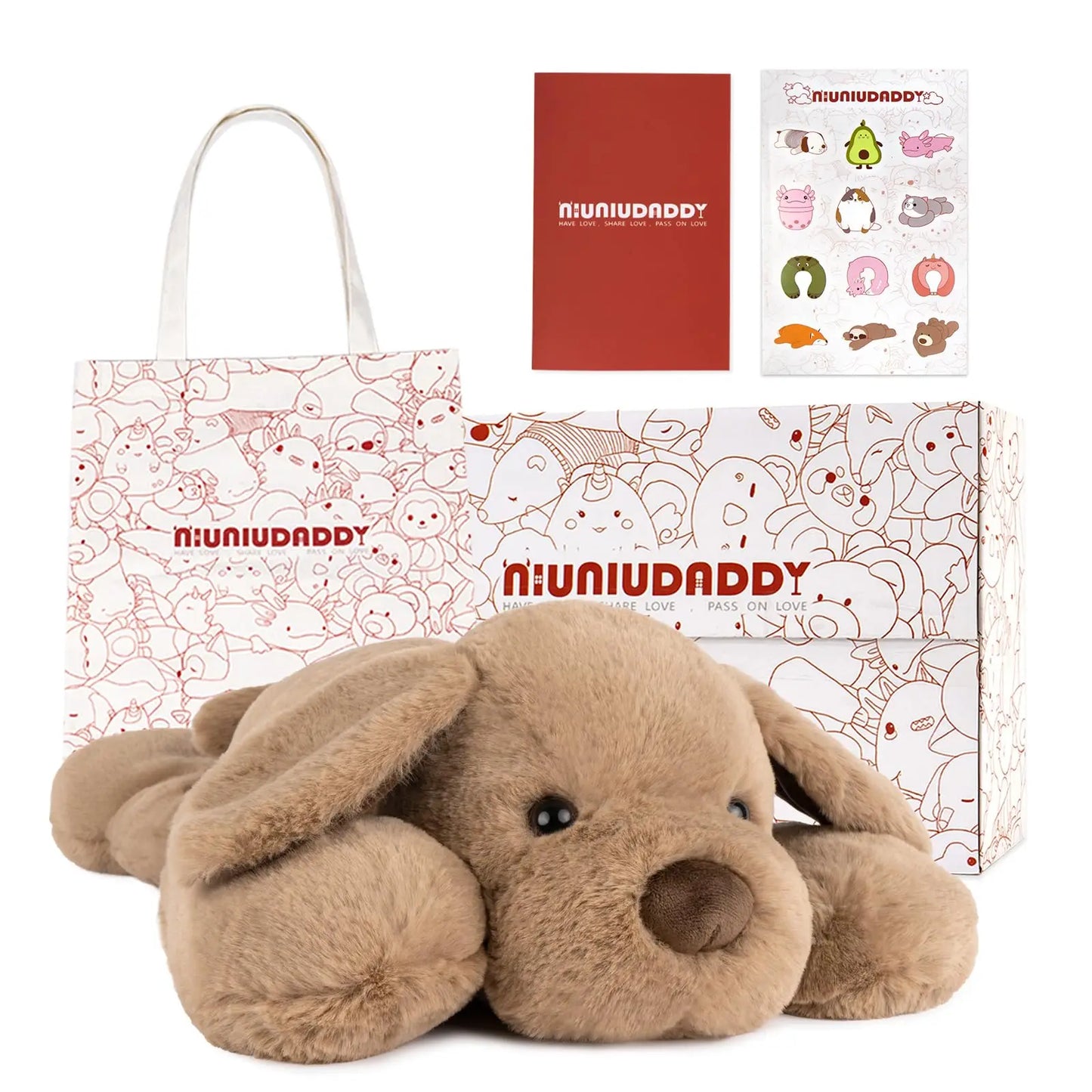 Niuniu Daddy 20" Weighted Stuffed Animals for Adults Kids Large Plush Toy Gifts with Soft Fur & Body Include Bag Stickers Card