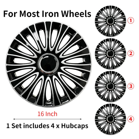 4 hubcaps for Iron Rim,16 Inch Replacement Dagger Wheel Cap Automobile Full Rim Cover Accessories for Most Car Iron Wheel Cover