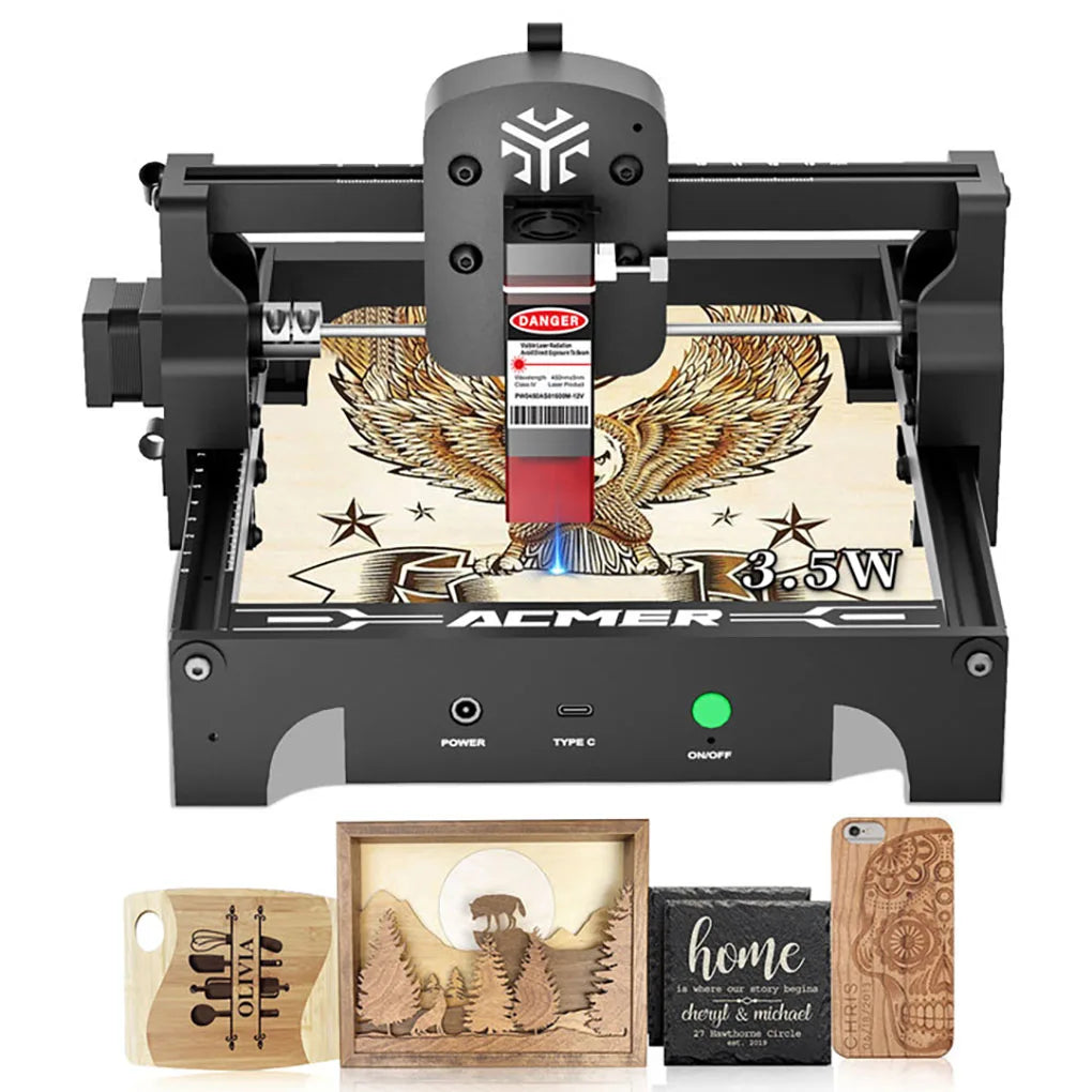 ACMER S1 Portable 3.5W High PrecisionLaser Engraver Machine for DIY Wood Multi-Material Engraving Engrave/Cut Wood