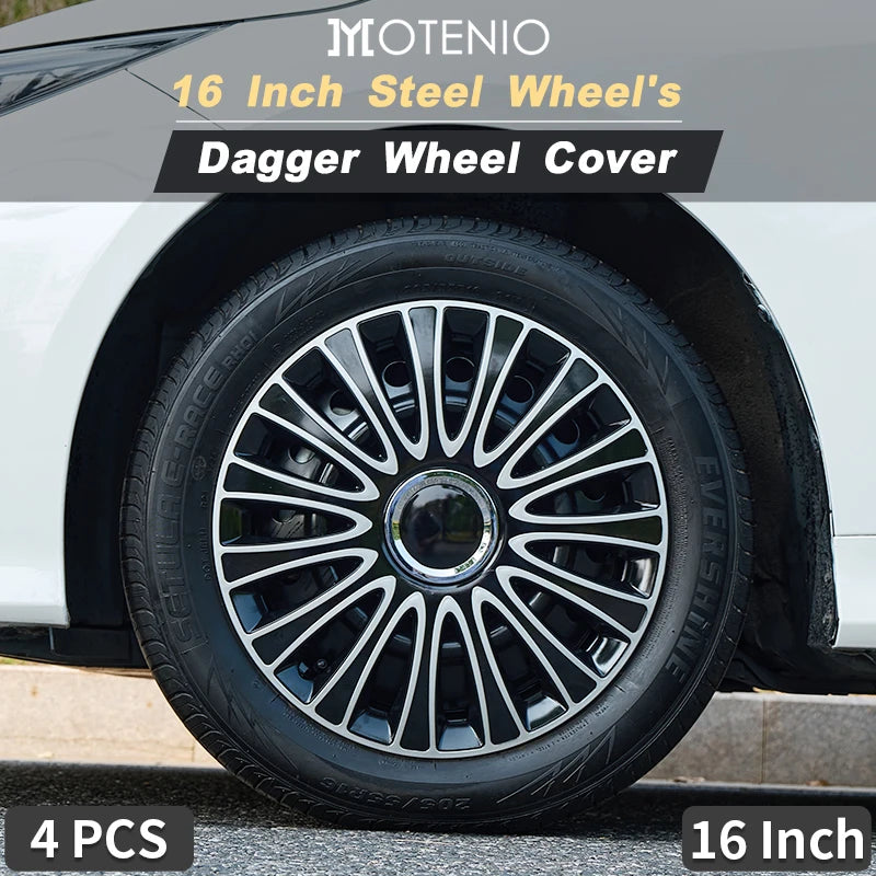 4 hubcaps for Iron Rim,16 Inch Replacement Dagger Wheel Cap Automobile Full Rim Cover Accessories for Most Car Iron Wheel Cover