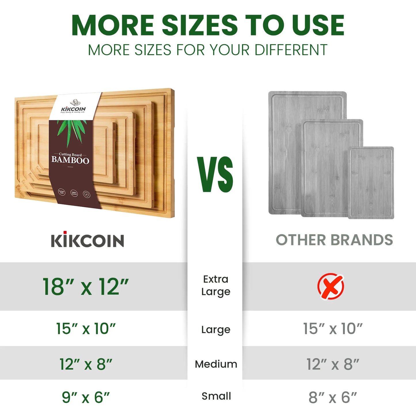 4-Piece Extra Large Kitchen Bamboo Cutting Board Set