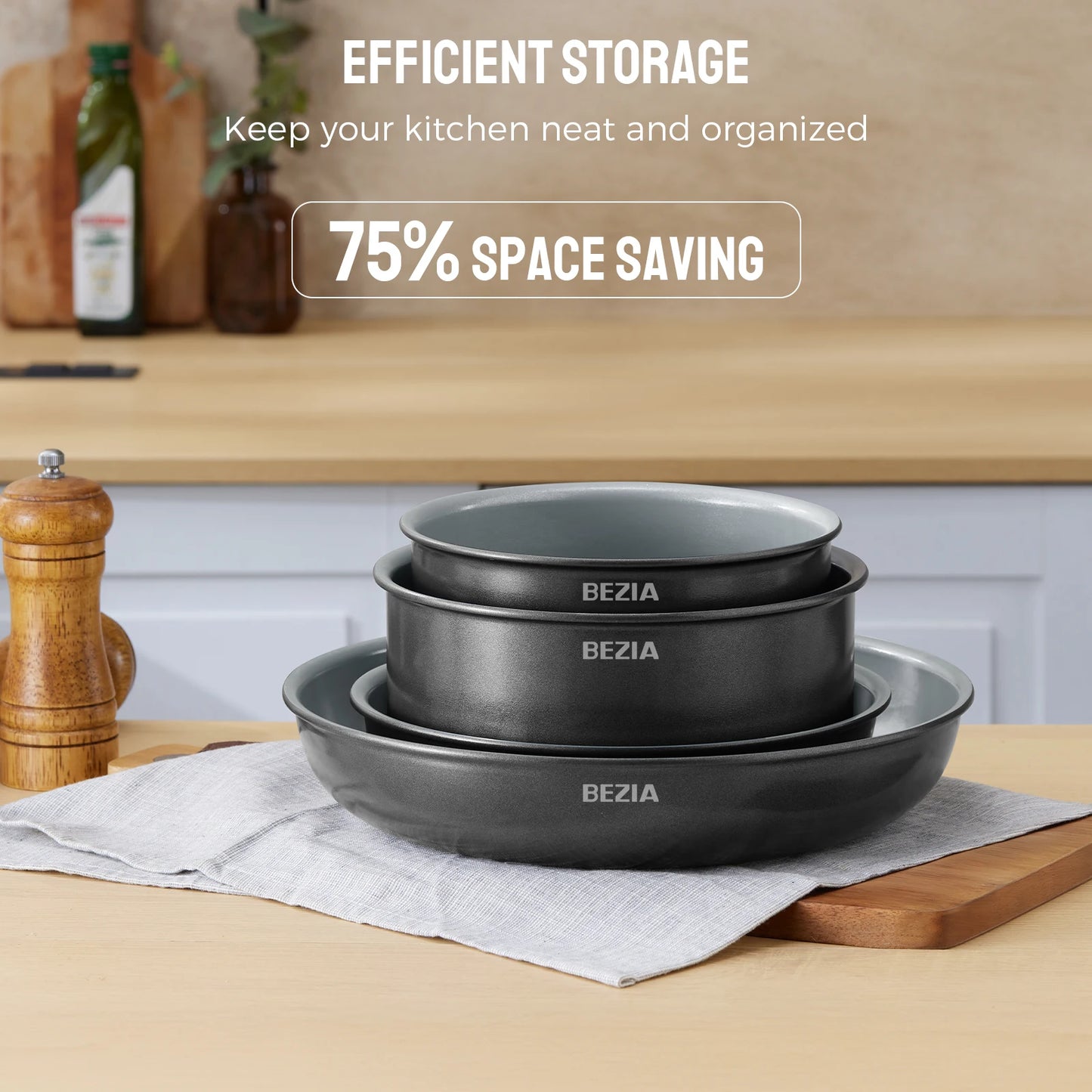 Induction Cookware with Healthy Ceramic Coating Nonstick Set